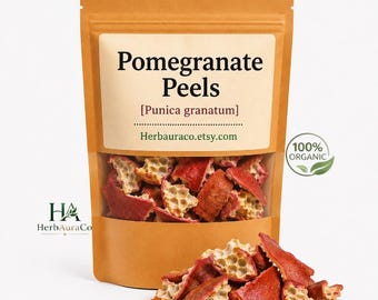 Organic Dried Pomegranate Peels | Sun Dried Botanical Ingredient, Punica granatum