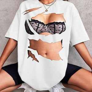 Funny Lingerie Print Girl T-Shirt XS–XXXL | Funny Sexy Women’s Tee | Cute Novelty Graphic Shirt | Unisex Fit | Bachelorette Party Gift