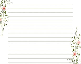 Páginas para escribir cartas con motivos florales