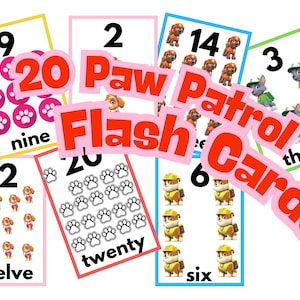 Paw Patrol Zahlen Karteikarten zum Ausdrucken | Digitaler Download | Kinder Lernkarten
