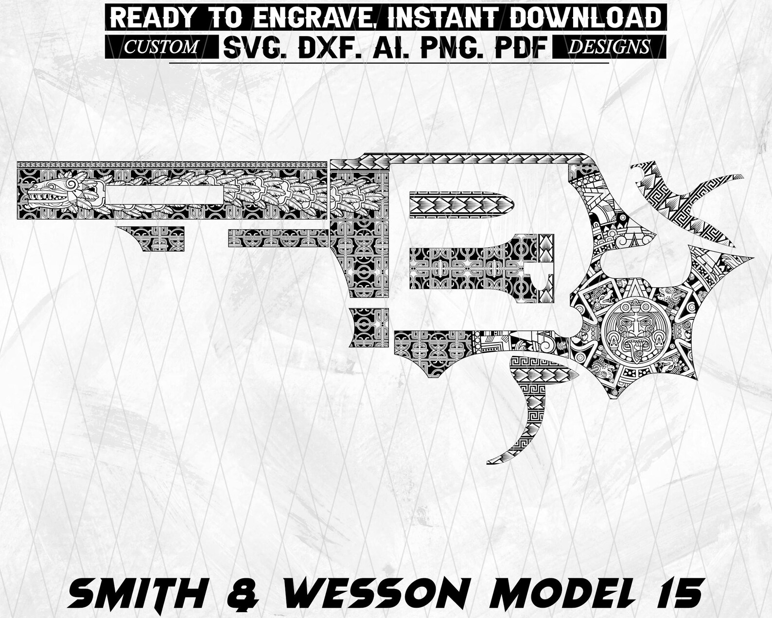 Aztec Calendar and Quetzalcoatl Laser Engraving Pattern for S&W Model ...