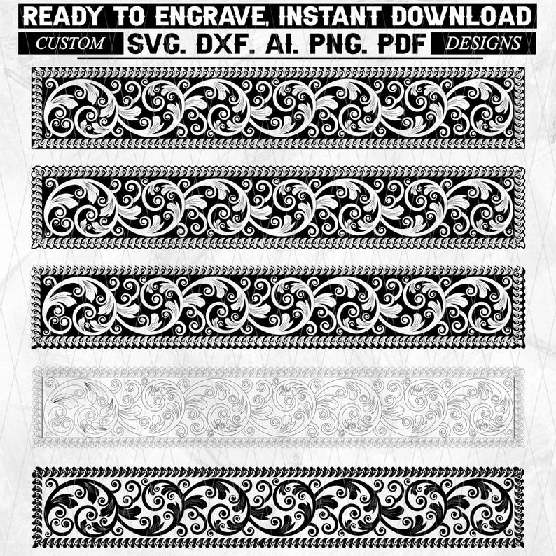 Scroll Pattern Bundle Vector Svg Dxf Ai Png Pdf Laser Engraving CNC Cut ...