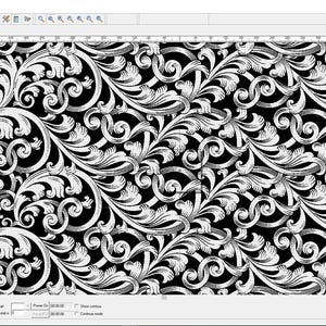 Floral Scroll Pattern Vector for Laser Engraving, CNC Cutting (digital ...