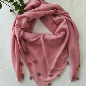 Merletto ad ago turco tradizionale - sciarpa fatta a mano - sciarpa in pizzo ad ago - pizzo fatto a mano - fatto a mano - fazzoletto - scialle - hijab - regalo