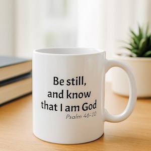 Be Still and Know Mug ,Christian Bible Verse Coffee Cup,Psalm 46:10 Scripture Gift ,Faith-Based Inspirational Mug