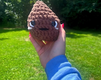 Cute Poop Plushie – Kawaii Poop Toy with Eyes & Blush, Funny Gag Gift, Soft Stuffed Plush, Handmade Novelty Gift, Poop Emoji Plush
