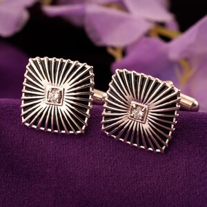 Zwarte minakari-manchetknopen | 925 sterlingzilver met 14K geelgouden beplating | Luxe cadeau voor hem