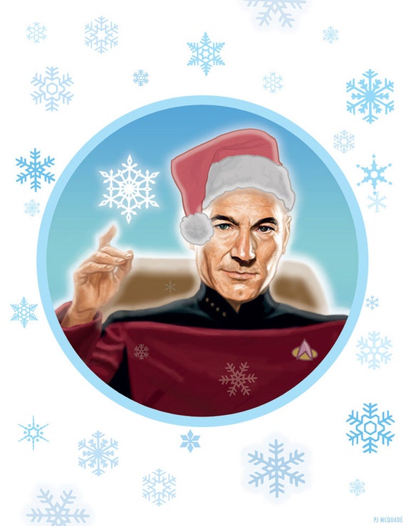Picard Star Trek Christmas Card  Etsy