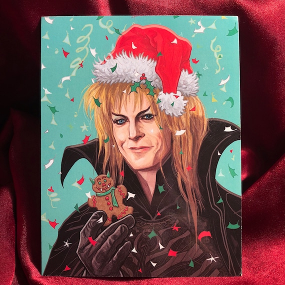 LABYRINTH Personalised Christmas Card bowie jareth goblin happy xmas holiday