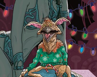 Star Wars Salacious Crumb Slave Leia Christmas Card
