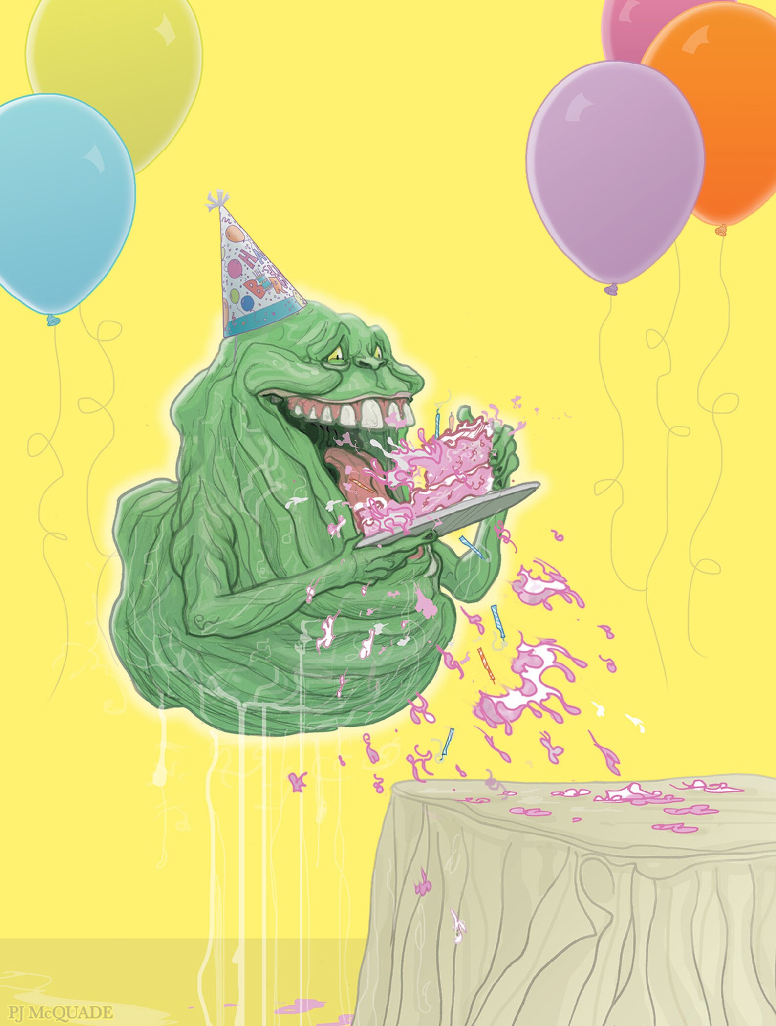 Slimer GHOSTBUSTERS Birthday Card Etsy