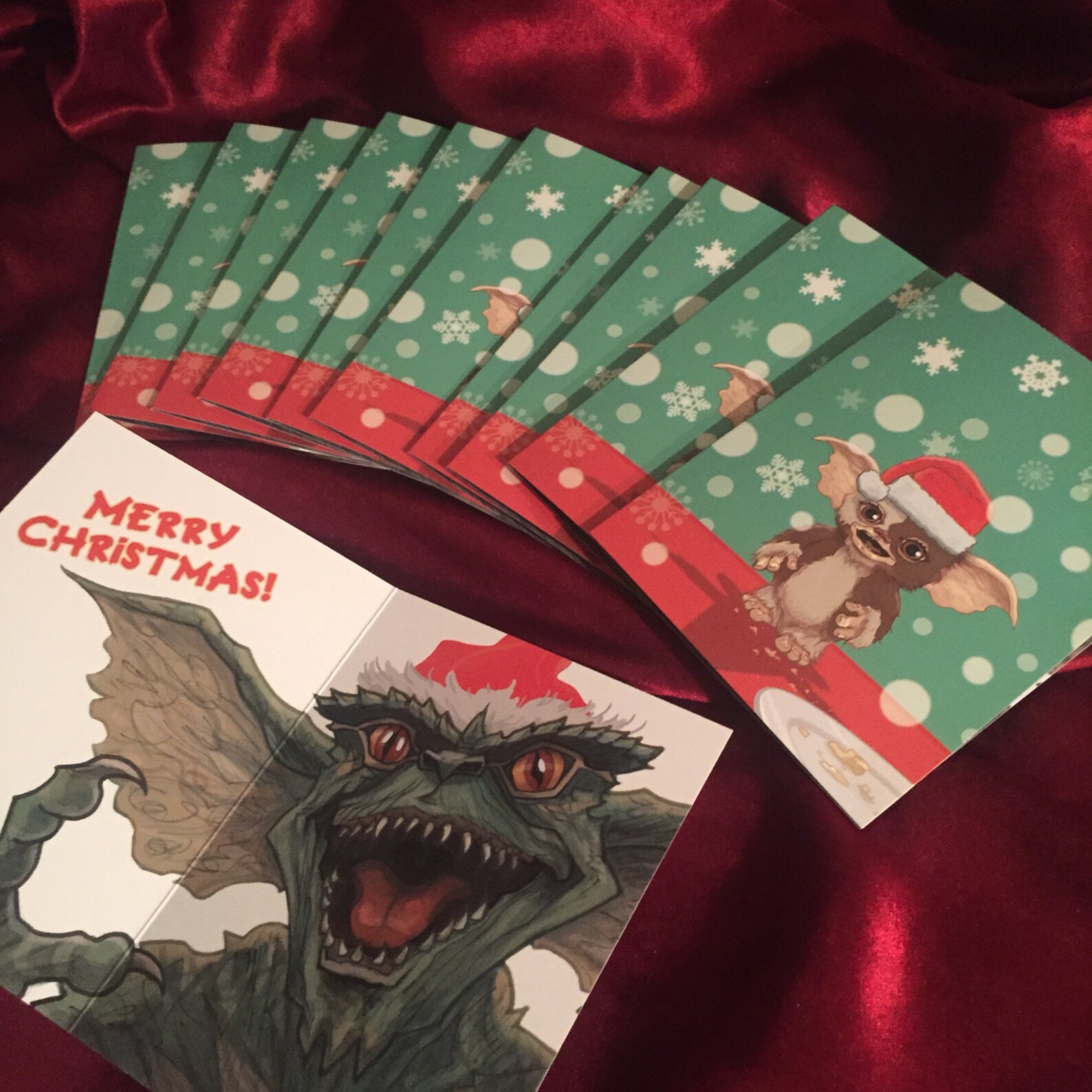 10 PACK GREMLINS Christmas Cards Etsy