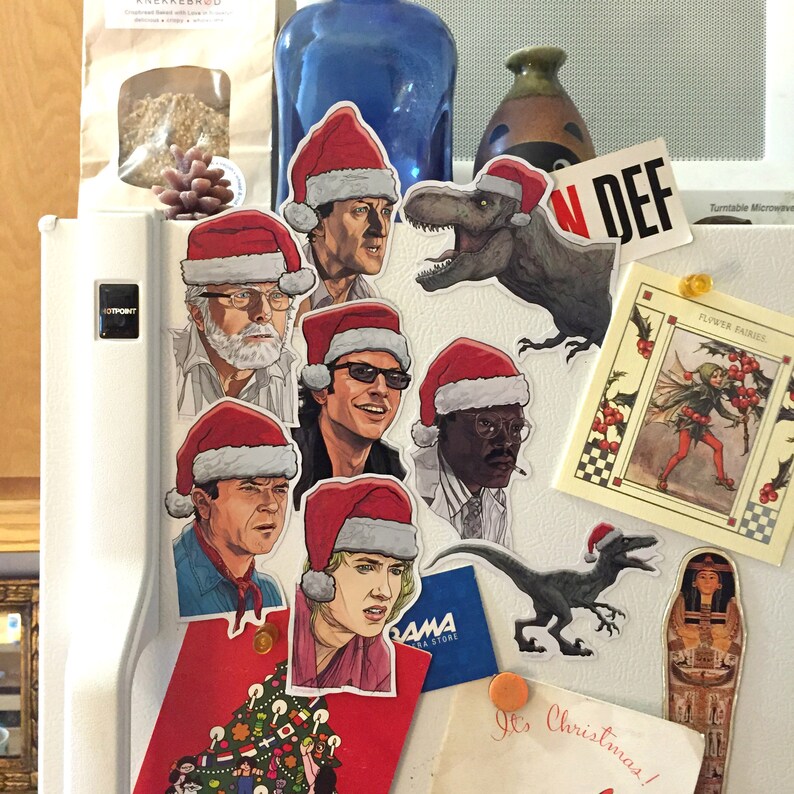 JURASSIC PARK Christmas Fridge Magnet SET!