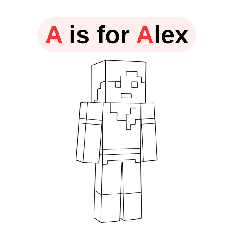 Minecraft Abc Worksheets Minecraft ABC Phonics Coloring Book , 26 Digital PDF Pages, Learn ...