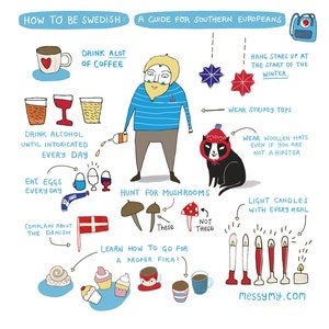 How to be Swedish - Kunstdruck - Schweden - by messy my