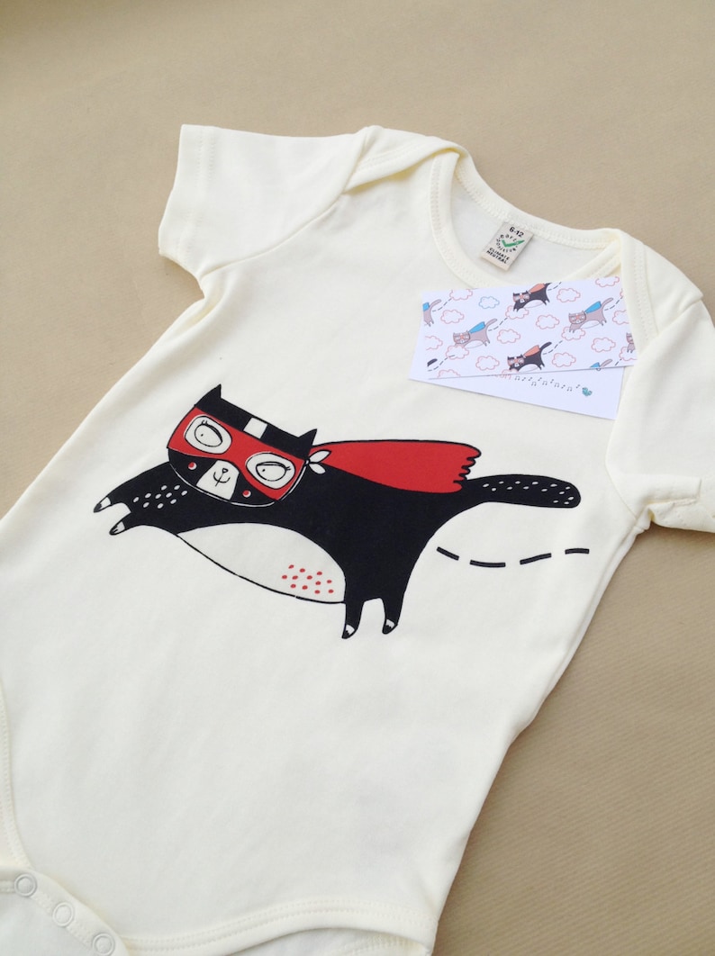 baby cat clothes cat bodysuit baby clothes new baby gift infant clothing organic cotton image 2