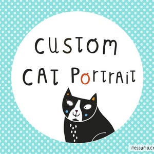 Retrato de gato personalizado - retrato de mascota - un dibujo original de su mascota por messy my