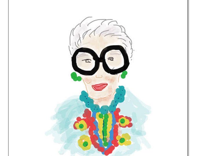 Iris Apfel Illustrationpop Art Print Etsy