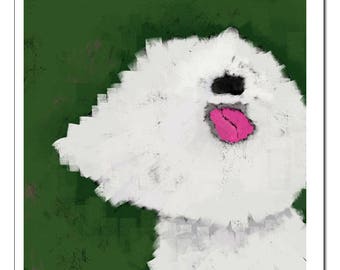 Bichon Dog Paint Style-Pop Art Print