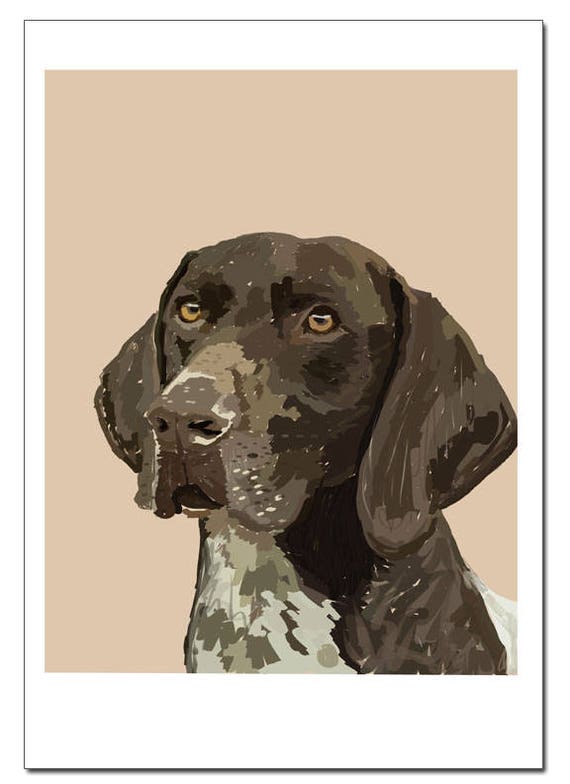 German Shorthaired Pointer Dog Illustration Pop Art Print Etsy