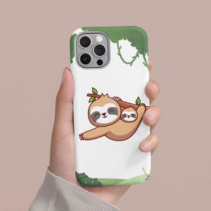 Sloth Paradise Phone Case, Cute Baby Sloth Design, Nature Lover Gift, Tough Phone Cover, Animal Phone Case