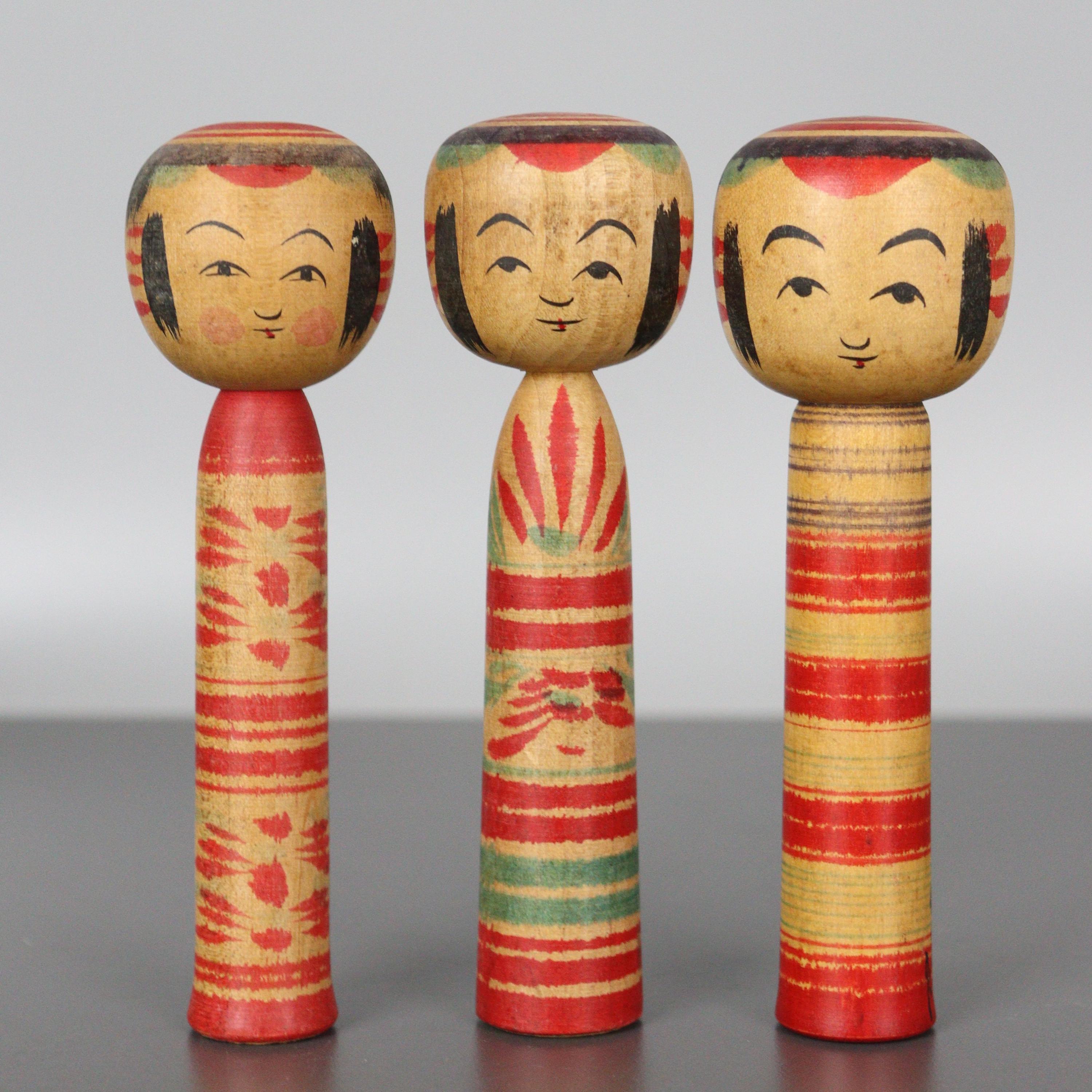 こけし人形7体セット 伝統スタイル ヴィンテージ 日本製 木工品 - Etsy