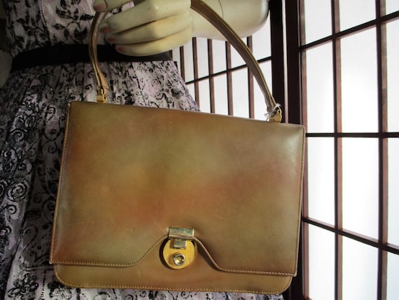 1960's Marbled Tan Nordstroms Best tri fold Purse