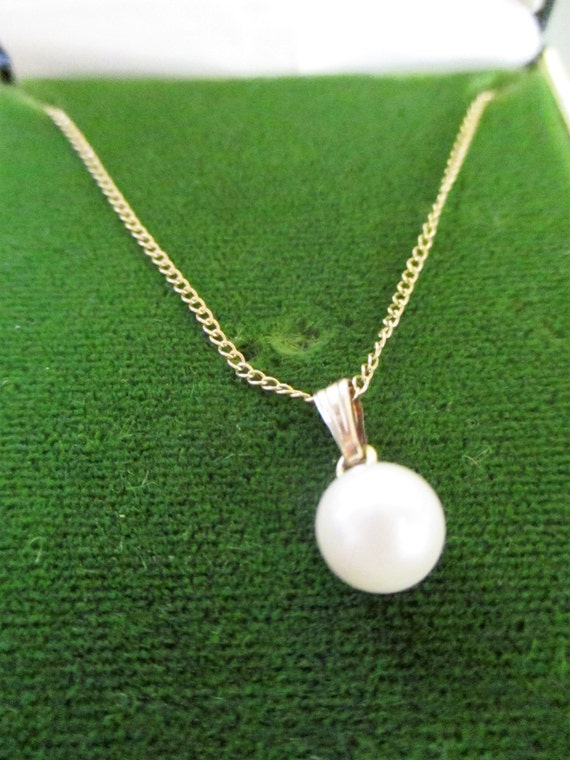 1960s gold filled fine chain neckless with a whit… - image 2