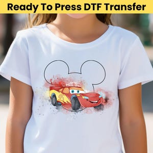 Cars McQueen DTF Transfer - Cars Watercolor DTF, Lightning McQueen DTF Transfer, Disney Cars Dtf, Ready to press, Lightning McQueen Friends