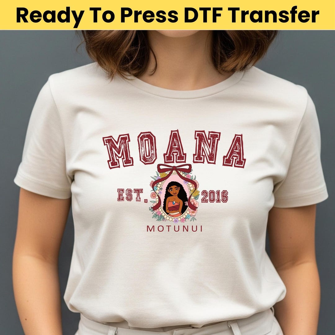 Retro Moana Princess DTF, Disney Princess Ready to Press - Princess ...