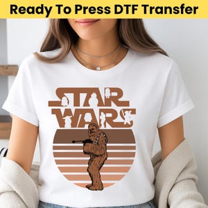 Disney Star Wars Chewbacca DTF Transfer, Star Wars Characters DTF, Galaxy&#39;s Edge Shirt, Star Wars Shirt, Chewbacca Lightsaber DTF Transfer
