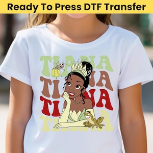 Disney Princess Tiana DTF - Disney Princess Ready To Press - Disney Heat Transfer, Disney Princess Tiana Shirt, Princess Character Shirt