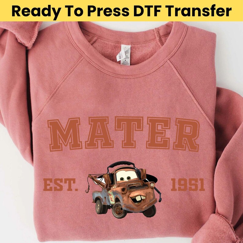 Mater Ready To Press DTF Transfer, Cars Movie Cartoon, DTF Print, T-Shirt Design image 6