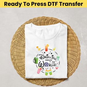 Drinking Around The World Epcot DTF - Disneyland Trip DTF Transfer, Disney Drinking Transfer, Family Trip DTF, Disney Heat Transfer, Drinks