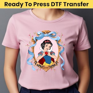Disney Princesses Snow White DTF - Princesses Coquette DTF Transfer - Princess Watercolor Heat Transfer, Disneyland Family Trip Birthday DTF