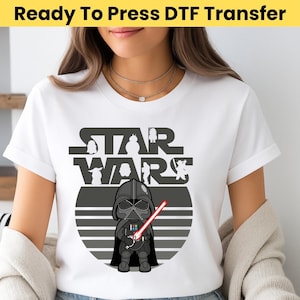 Disney Star Wars Darth Vader DTF Transfer, Star Wars Characters DTF, Galaxy&#39;s Edge Shirt, Star Wars Shirt, Darth Vader Lightsaber DTF