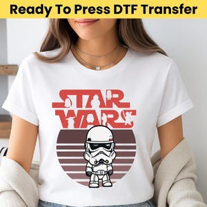 Disney Star Wars Stormtrooper DTF Transfer, Star Wars Characters DTF, Galaxy&#39;s Edge Shirt, Star Wars Shirt, Stormtrooper Lightsaber DTF