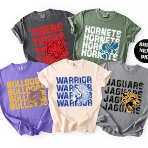 Mascot Custom Tee, High School College Football, Baseball Pennant, Personalized High School Sweatshirt, Softball T-Shirt Tee Comfort Colors®