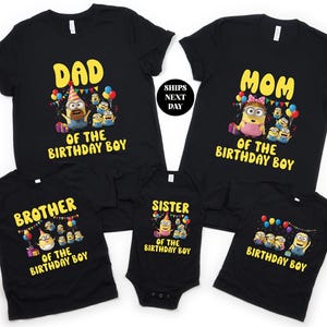Family Matching Birthday Party Shirt, Funny Minions Character Shirt, Family Birthday Shirt, Minions Lover Shirt, Kids Birthday Party Shirt