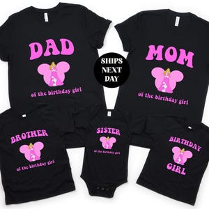 Princess Birthday Girl Shirt, Pink Aurora Family Matching Gift for Daughter Kid Toddler Themed Party Tee Minimal For Her Pastel Sweatshirt