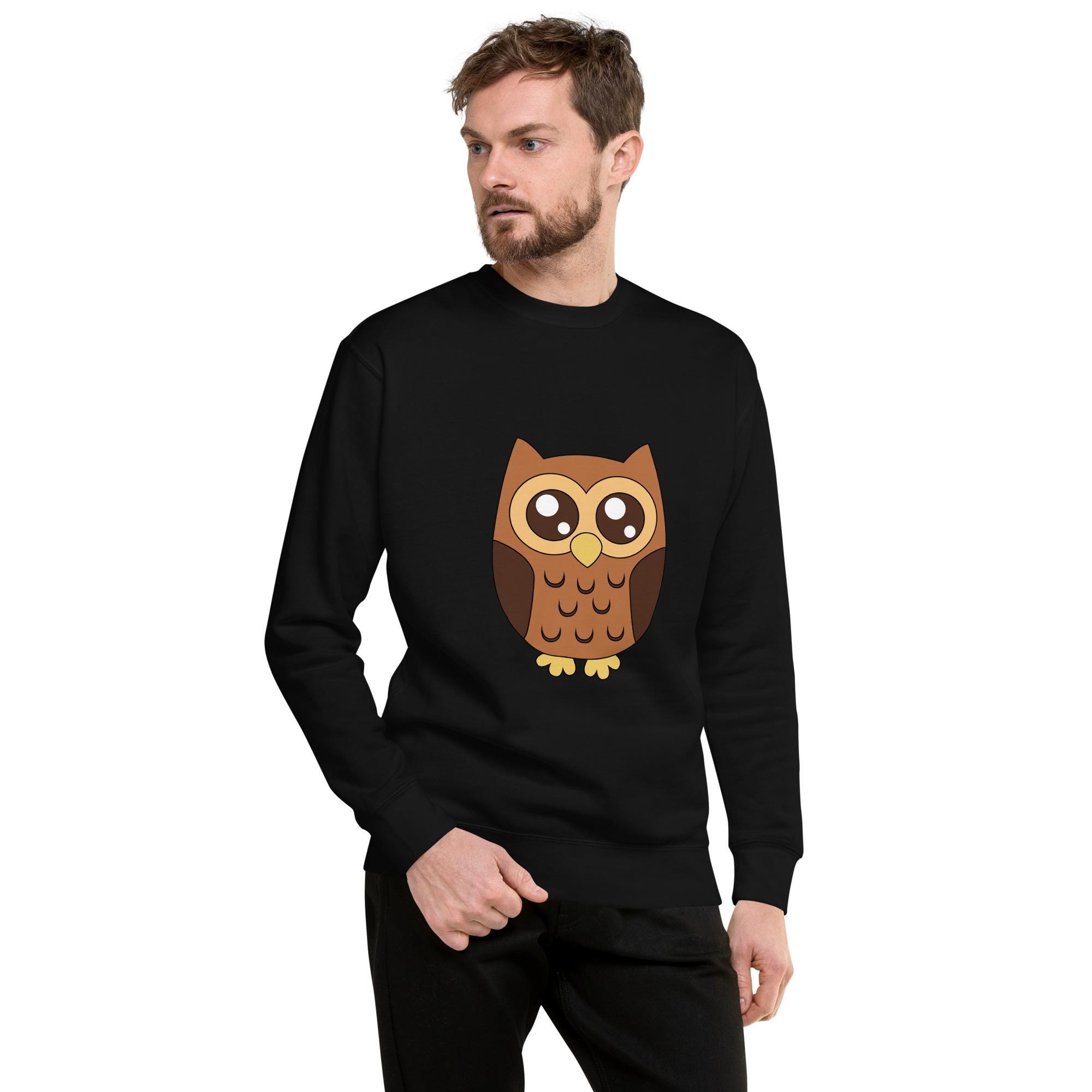 Cute Owl Sweatshirt | Unisex Premium Fleece Pullover | Cozy Animal Graphic Sweater