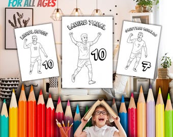 Soccer Coloring Pages for Kids – 30 Printable Football Players Coloring Book | Instant Download PDF