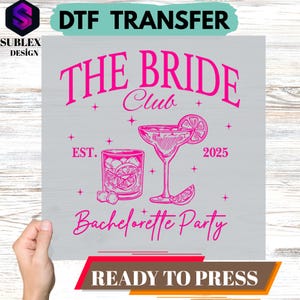 Custom Bachelorette Party DTF Transfer, The Bride Iron-On Transfer, Luxury Wedding Party Design, Bridesmaid Gifts, Bridal Party Decal