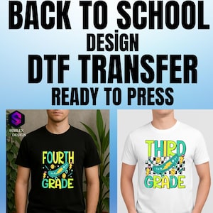 DTF Heat Transfer for Boys, Back to School Design, Cool Grade Level Decal, Pre-K to Fifth Grade, Lightning Emoji Shirt Graphic,school decal