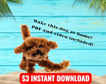 Pipe Cleaner Puppy Dog PDF Tutorial - Easy DIY dog craft - Kids and adult project