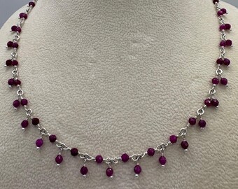 Ruby Single Drops Necklace