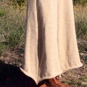 Long knit skirt-alpaca or organic, merino wool five panel skirt-made to order, maxi skirt image 4