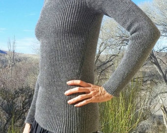 Snuggly, stretchy, alpaca, or organic merino wool knit sweater