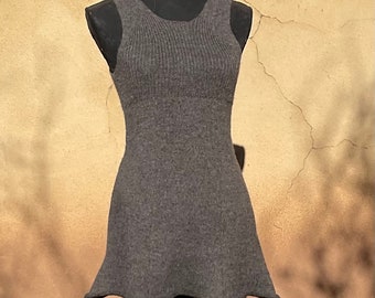 Moonflower top, fit and flare, mini dress, alpaca or organic merino wool