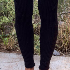 Alpaca, or organic merino wool, long, stretchy, knit, leg warmers image 2